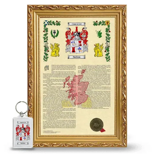 Nachton Framed Armorial History and Keychain - Gold