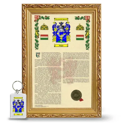 Naggy Framed Armorial History and Keychain - Gold