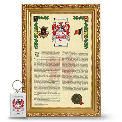 Naguet Framed Armorial History and Keychain - Gold