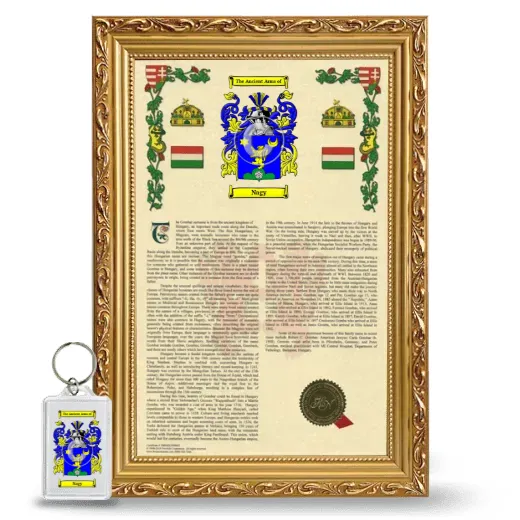 Nagy Framed Armorial History and Keychain - Gold