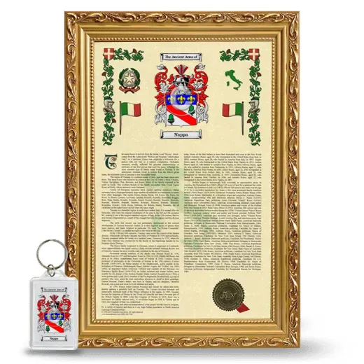 Nappa Framed Armorial History and Keychain - Gold
