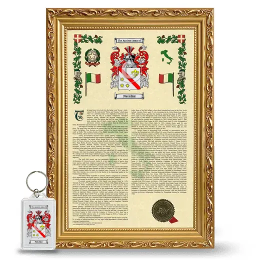 Natalini Framed Armorial History and Keychain - Gold