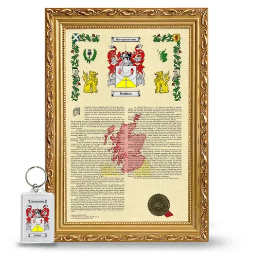 Nealson Framed Armorial History and Keychain - Gold