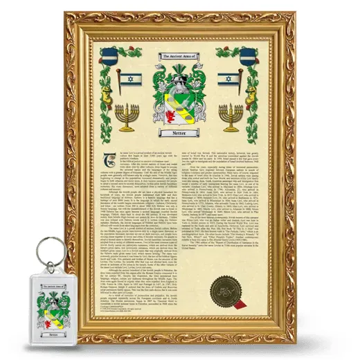 Netter Framed Armorial History and Keychain - Gold