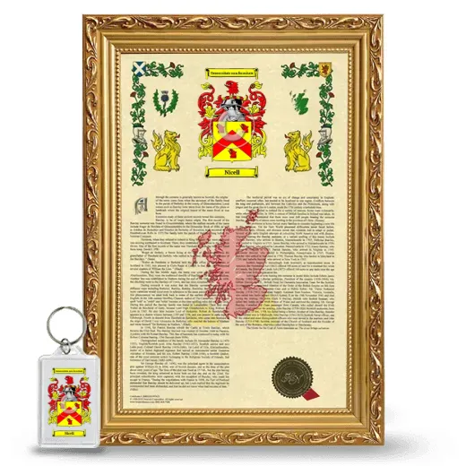Nicell Framed Armorial History and Keychain - Gold