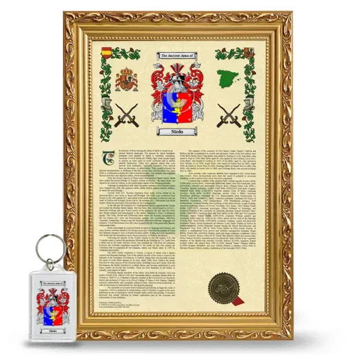 Niedo Framed Armorial History and Keychain - Gold