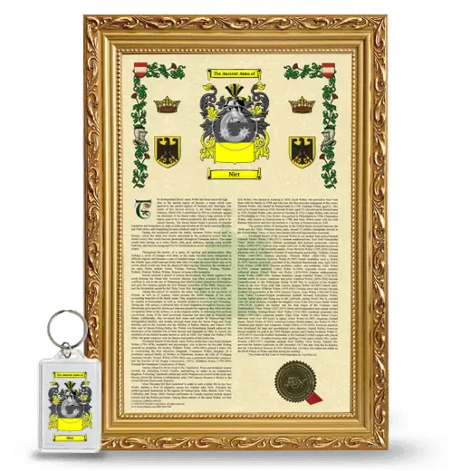 Niet Framed Armorial History and Keychain - Gold