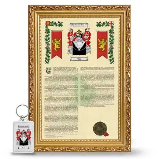 Noad Framed Armorial History and Keychain - Gold
