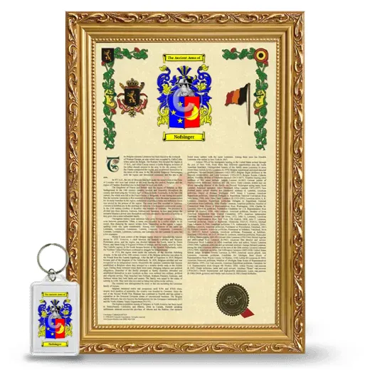 Nofsinger Framed Armorial History and Keychain - Gold