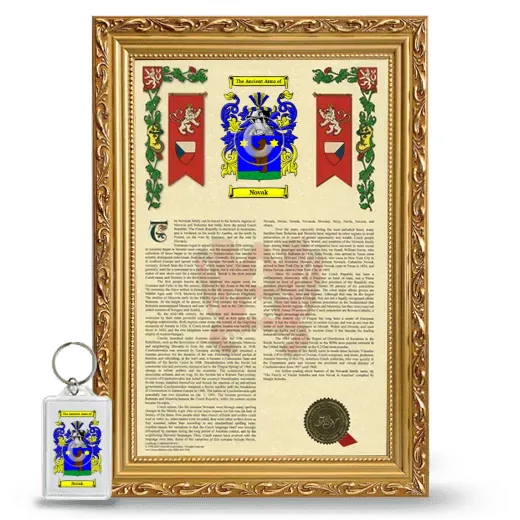 Novak Framed Armorial History and Keychain - Gold
