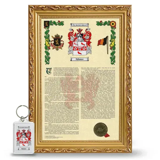 Nyhouse Framed Armorial History and Keychain - Gold