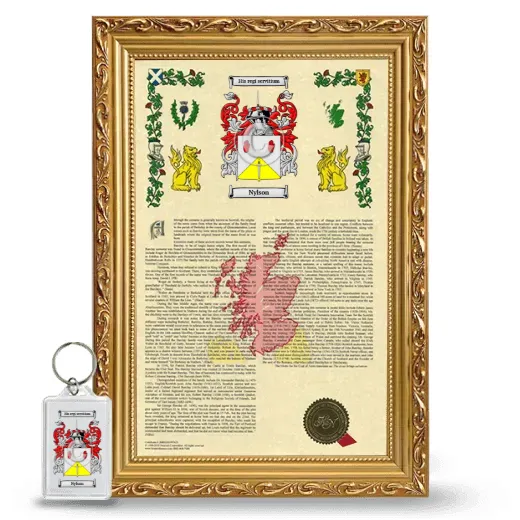 Nylson Framed Armorial History and Keychain - Gold