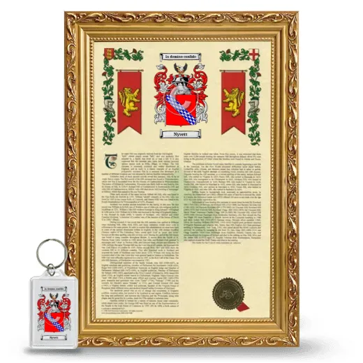Nyvett Framed Armorial History and Keychain - Gold