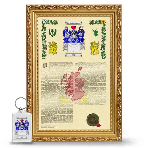 Oag Framed Armorial History and Keychain - Gold