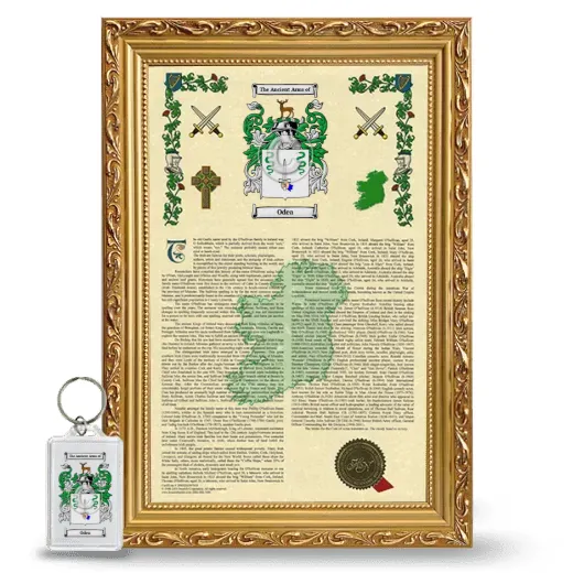 Odea Framed Armorial History and Keychain - Gold