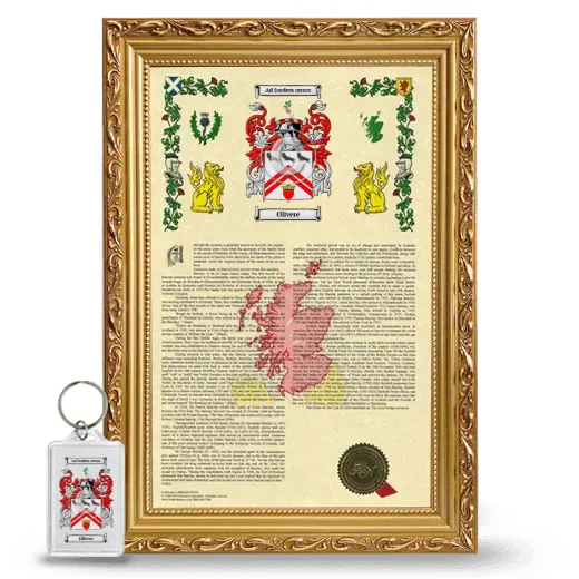 Olivere Framed Armorial History and Keychain - Gold