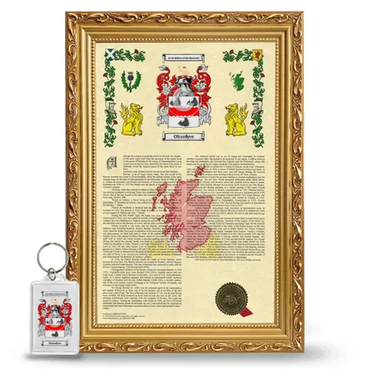 Oltardyce Framed Armorial History and Keychain - Gold