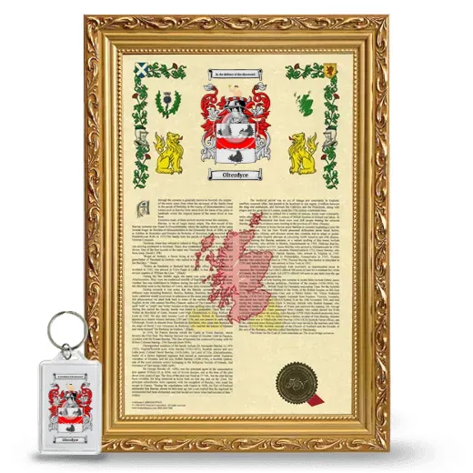 Olterdyce Framed Armorial History and Keychain - Gold