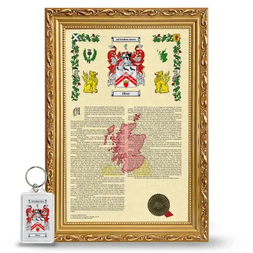 Olver Framed Armorial History and Keychain - Gold