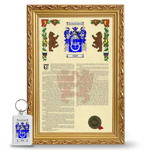 Orloff Framed Armorial History and Keychain - Gold
