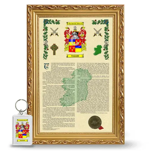 Ormonde Framed Armorial History and Keychain - Gold