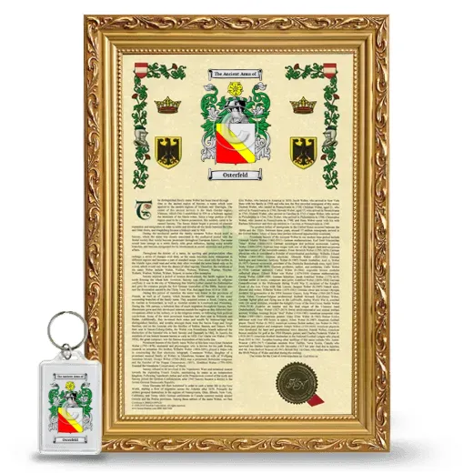 Osterfeld Framed Armorial History and Keychain - Gold