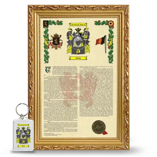 Otten Framed Armorial History and Keychain - Gold