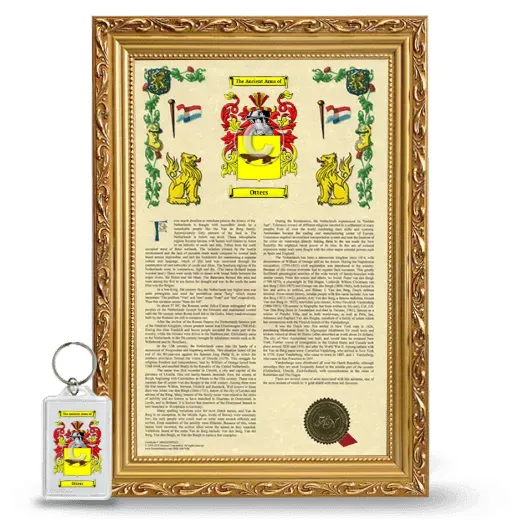 Otters Framed Armorial History and Keychain - Gold