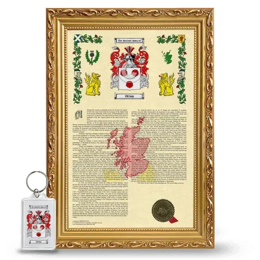 Ottun Framed Armorial History and Keychain - Gold