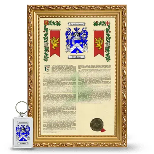 Overinton Framed Armorial History and Keychain - Gold
