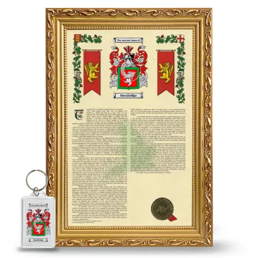 Oxenbridge Framed Armorial History and Keychain - Gold