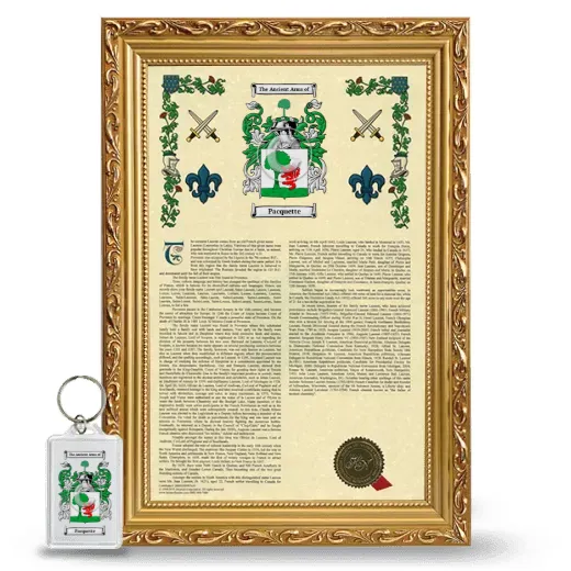 Pacquette Framed Armorial History and Keychain - Gold