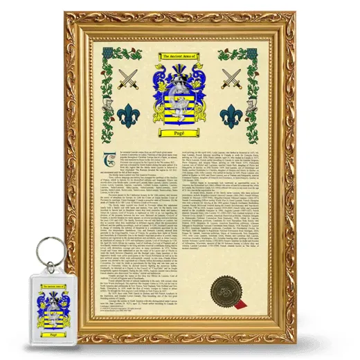 Pagé Framed Armorial History and Keychain - Gold