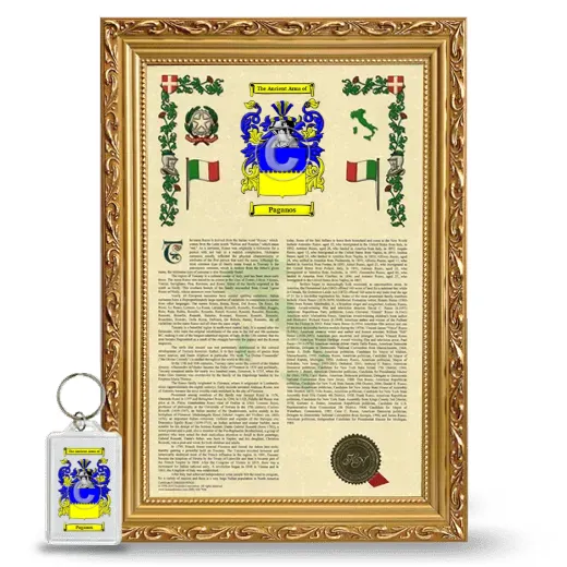 Paganos Framed Armorial History and Keychain - Gold