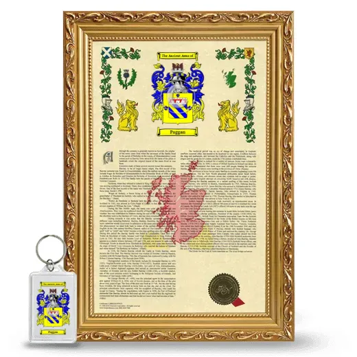 Paggan Framed Armorial History and Keychain - Gold