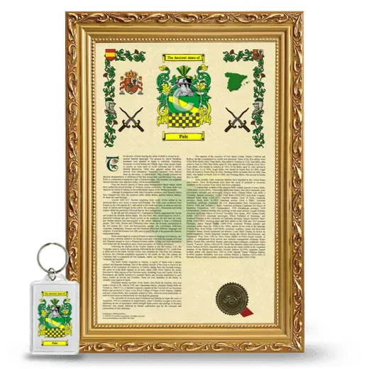 Pais Framed Armorial History and Keychain - Gold