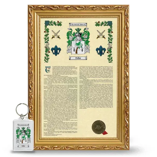 Pallut Framed Armorial History and Keychain - Gold