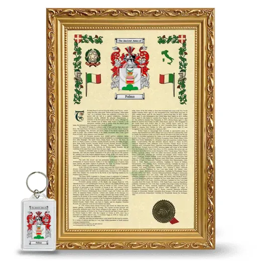 Palma Framed Armorial History and Keychain - Gold