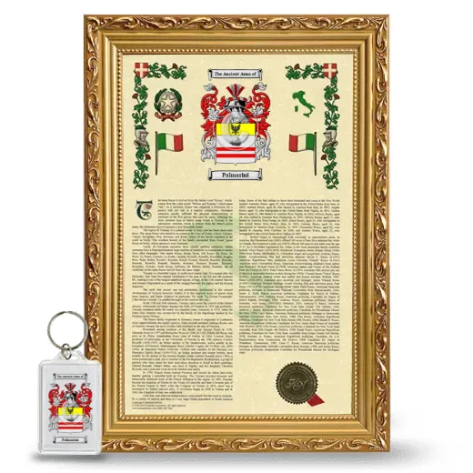 Palmarini Framed Armorial History and Keychain - Gold
