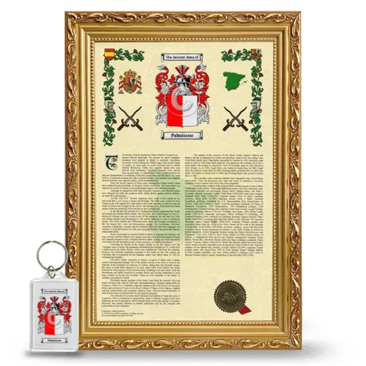 Palmisano Framed Armorial History and Keychain - Gold