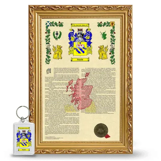 Pancle Framed Armorial History and Keychain - Gold
