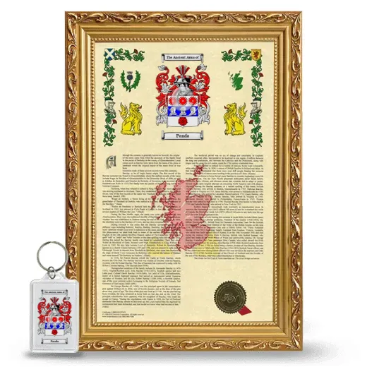 Panda Framed Armorial History and Keychain - Gold
