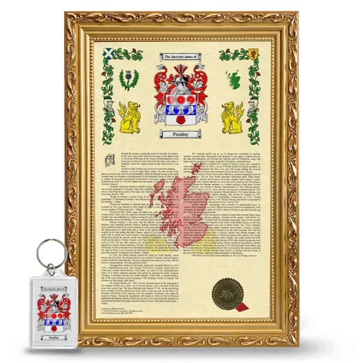 Panday Framed Armorial History and Keychain - Gold