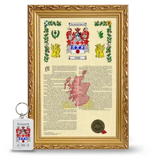 Pande Framed Armorial History and Keychain - Gold