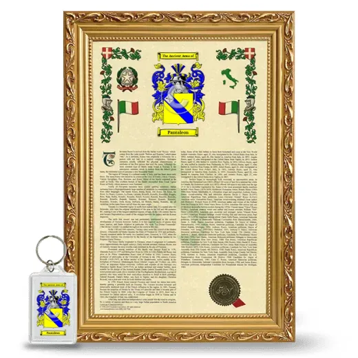 Pantaleon Framed Armorial History and Keychain - Gold