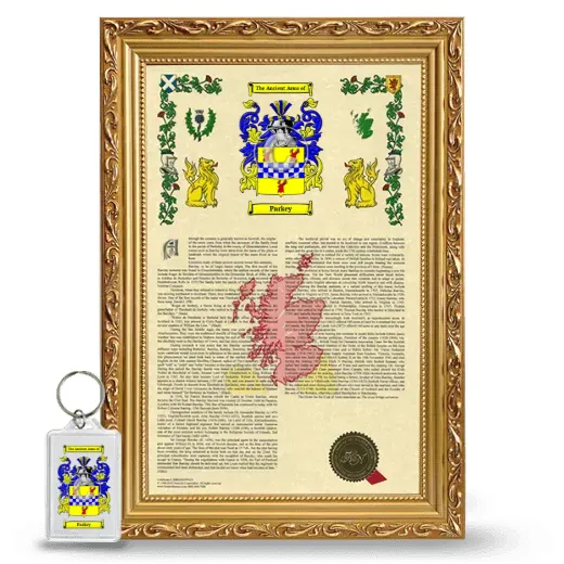 Parkey Framed Armorial History and Keychain - Gold