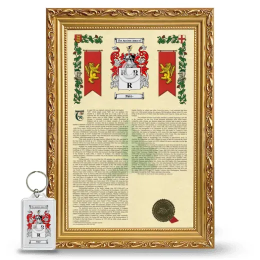 Pate- Framed Armorial History and Keychain - Gold