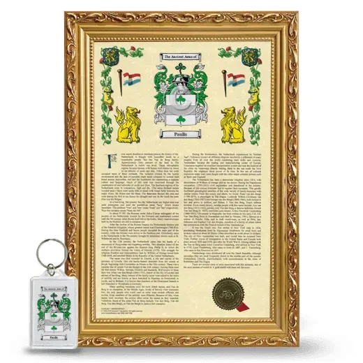 Paulis Framed Armorial History and Keychain - Gold