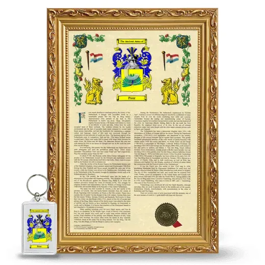 Paur Framed Armorial History and Keychain - Gold