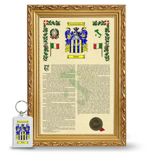 Penna Framed Armorial History and Keychain - Gold